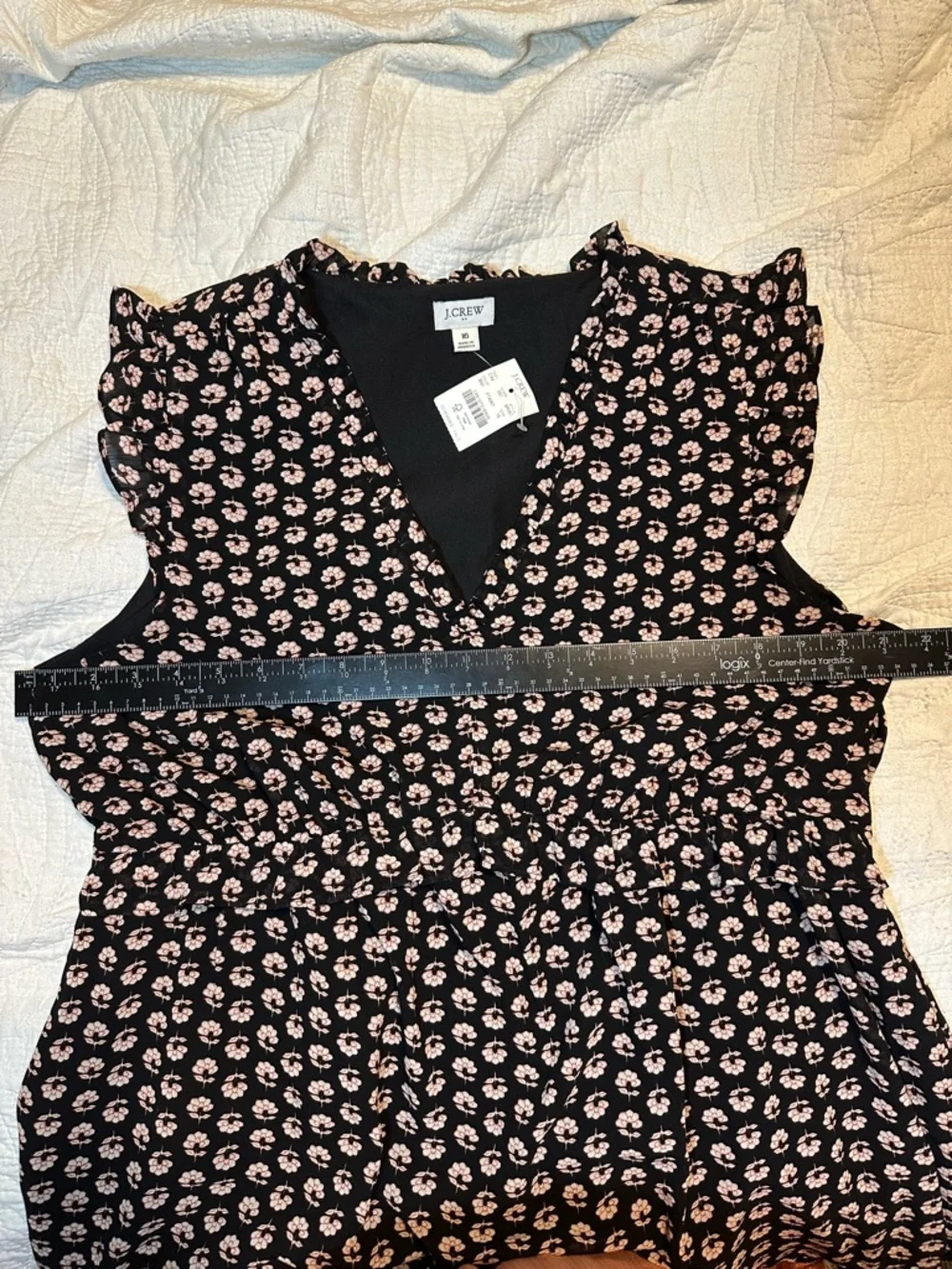 NWT J.Crew Ruffle V-Neck Floral Mini Dress Womens 16